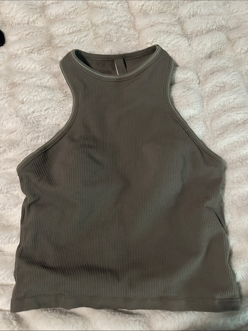 Nike SKIMS Olive Ribbed Racerback Tank Top - Picture 3 of 7